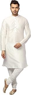 Uri and MacKenzie Banarasi Dupion Silk Solid Kurta Churidar Pyjama Set for Men