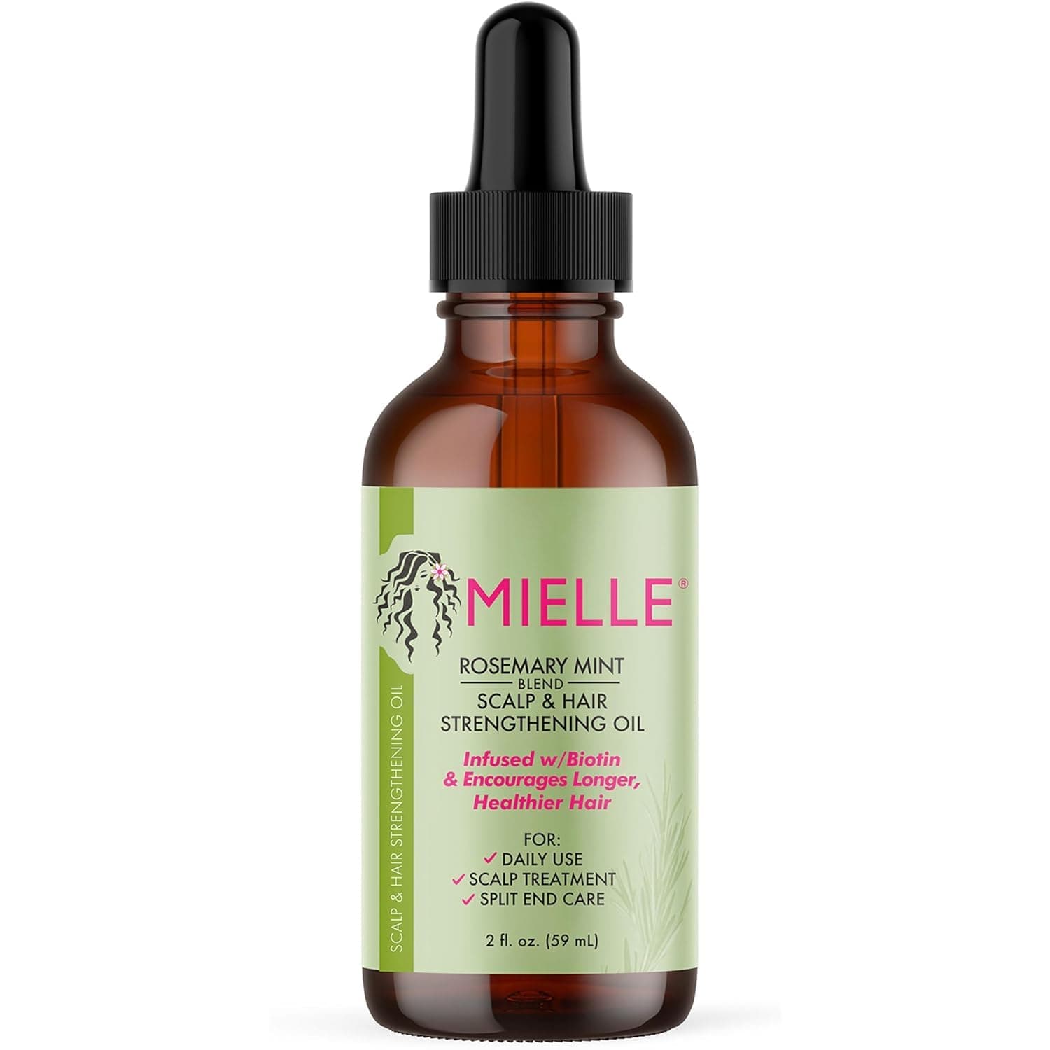 Mielle Organics Rosemary Oil for Hair Growth – Scalp Nourishing Hair Oil for Hair Fall Control & Stronger Roots – Lightweight, Non-Greasy Formula – 59 ml