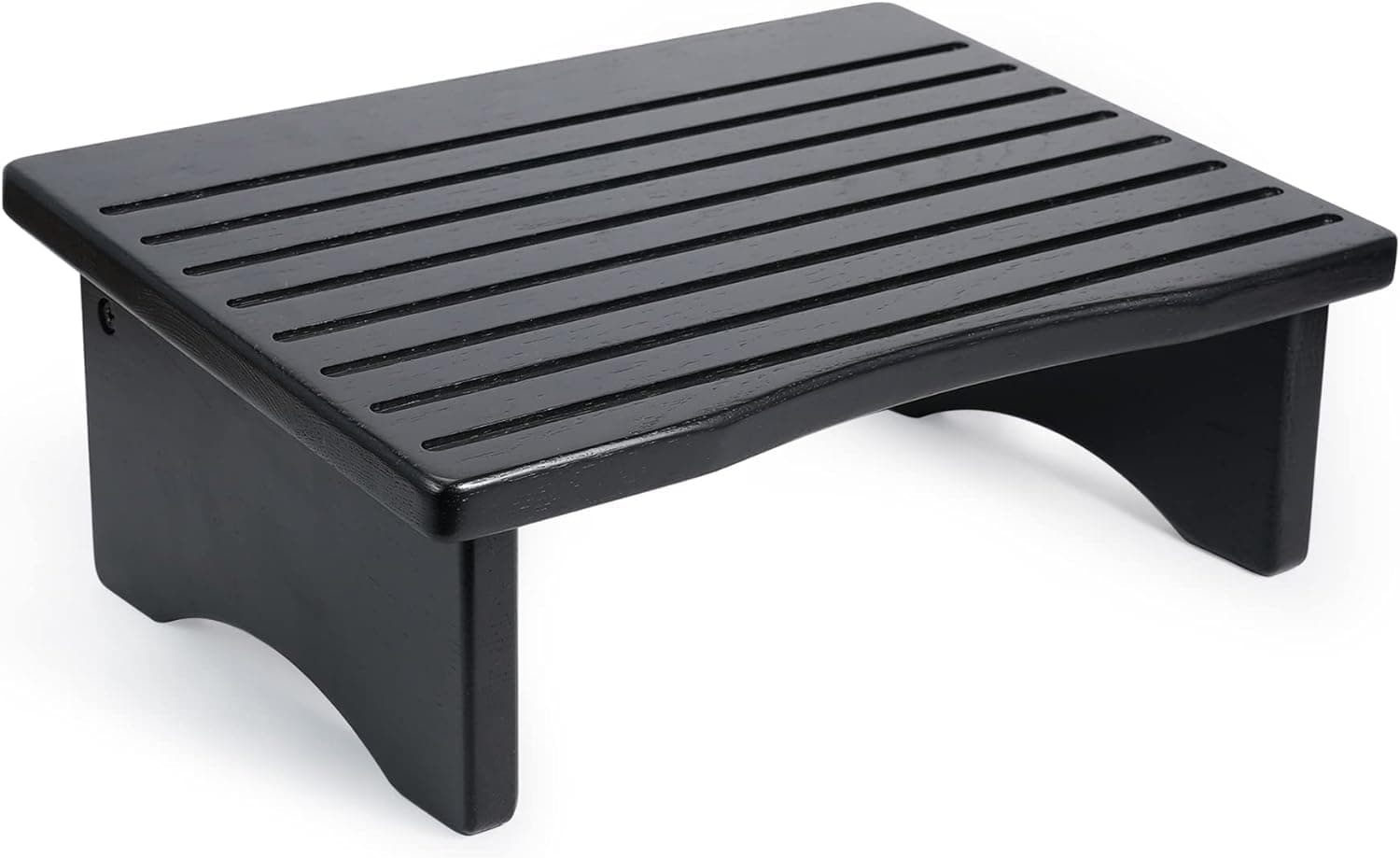 Carpentray Store Foot Rest, Ergonomic Footrest for Under Desk at Work, Nursing Foot Stool, Natural Solid Wood Non-Slip Slanted Top Foot Stool for Office/Standing Desk (Black)