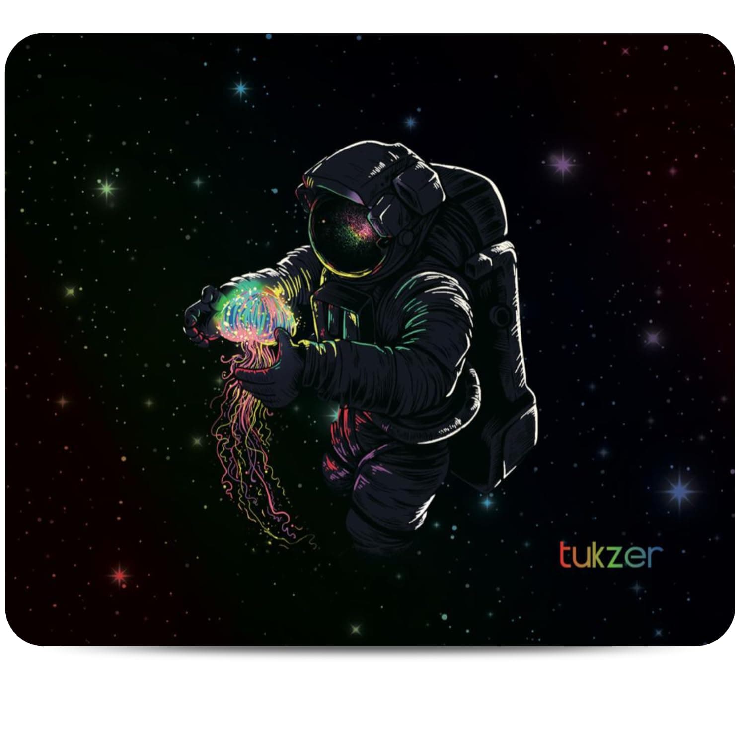 Tukzer Mouse pad with Non-Slip Rubber Base Desk Mat, Smooth Cloth Surface, Smooth Mouse Control, Speed and Precision Operation for Laser and Optical Mouse/Mice, Laptop, PC (238 X 200 mm-Astronaut)