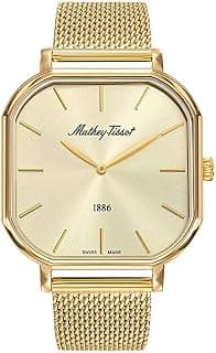 Mathey-Tissot Swiss Made Monsoon Square Quartz Gold Dial Analog Watch for Men - H7917PDI