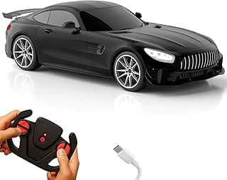 Lifelong Rechargeable Remote Control Car for Kids|2.4GHz, LED Headlights, Up to 90 to 120 min Non-Stop Play Time, 125ft Remote Range, Type-C Charging, Anti-Skid Tyres, BIS Certified, USB Cable (Black)