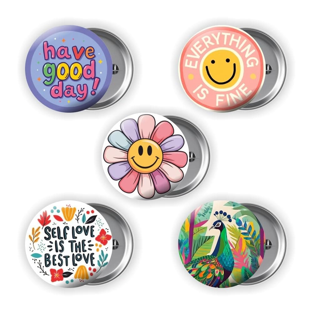 Motivational Pins Badges 58mm Size | Round Button Badges | Inspirational Quotes | Return Gift | Event Badges | Kids Badges | Women brooches | Perfect for Backpacks
