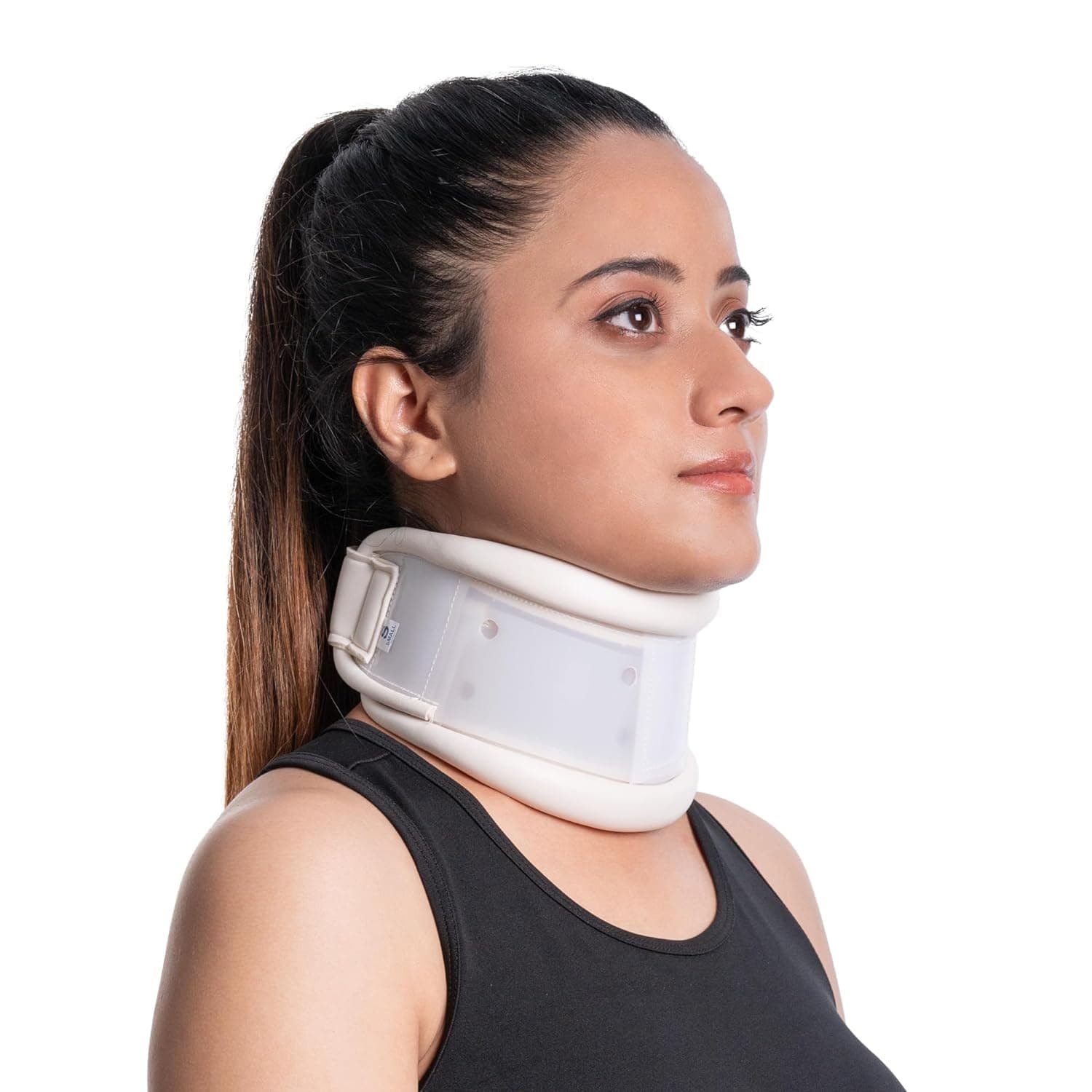Wonder Care Rigid Cervical Collar Plastic Neck Support Adjustable Height for Neck Pain - M