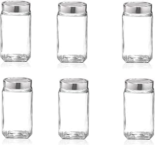 Treo Cube Jar 1800ml Storage Container - Transparent , 6 Pcs Glassware