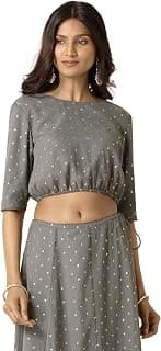 Indya Women's Polyester Geometric Regular Fit Blouse