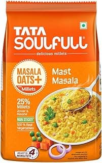 Tata Soulfull Masala Oats+ With Millets, Mast Masala, 500g, Real Vegetables, 25% Millets, Non Sticky , Evening Snack, Healthy Snack