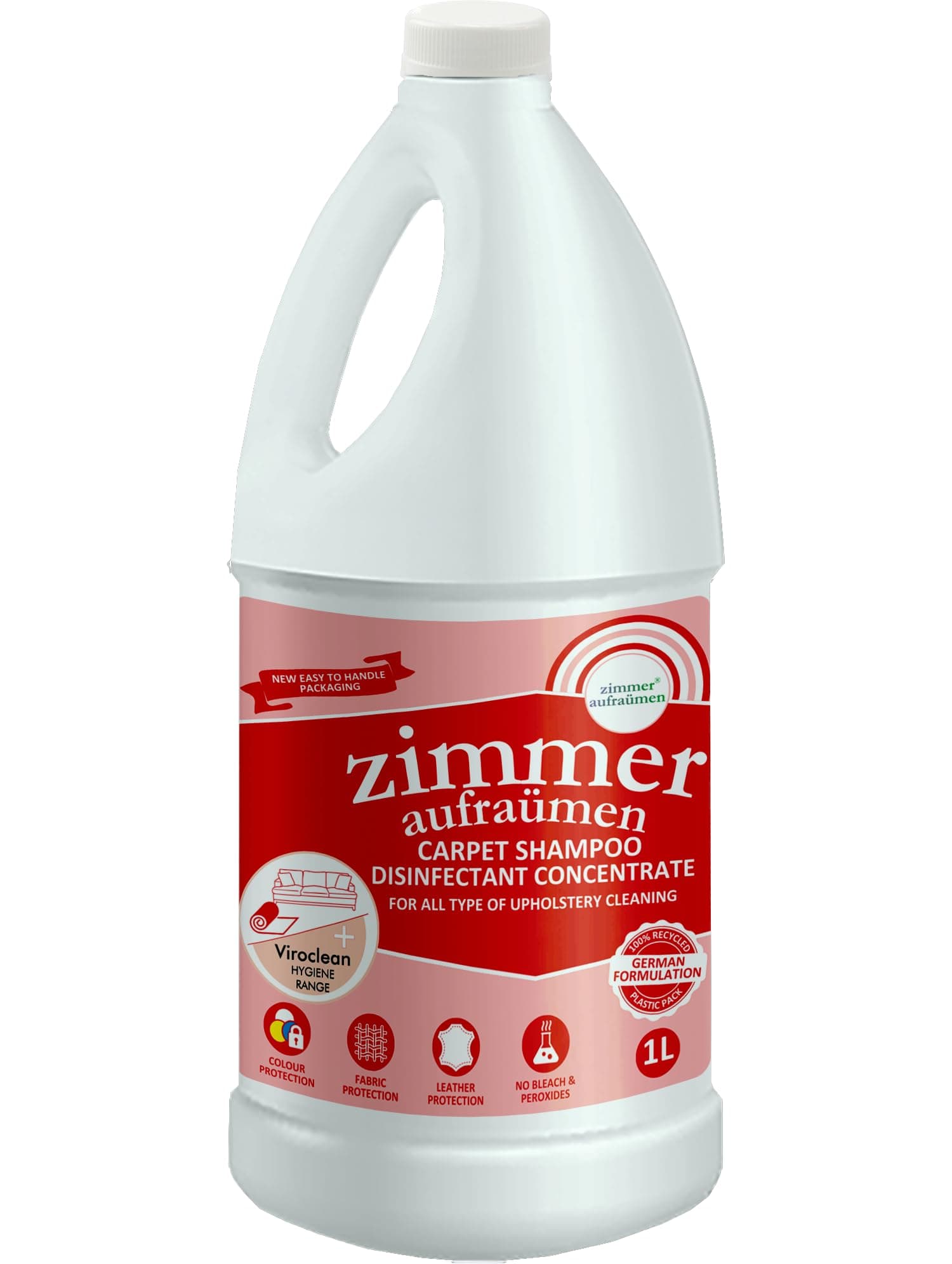 Zimmer Aufraumen 1L CARPET, SOFA & FABRIC UPHOLSTERY CLEANER LIQUID SHAMPOO. 5X Ultra Thick & Concentrated (effective on Car Interior & Exterior cleaning) Removes Smear, Spots, Stain, Odor