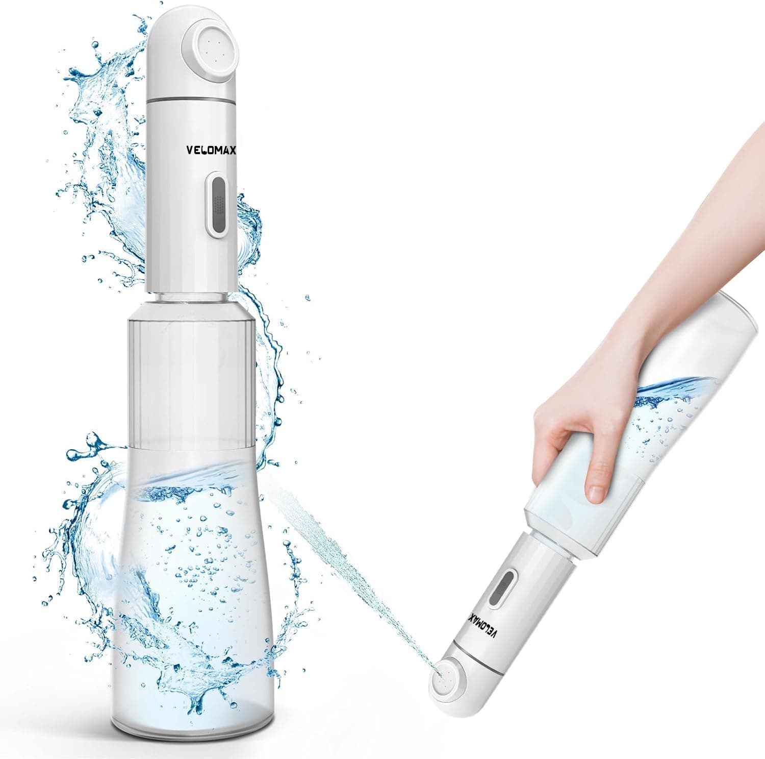 VELOMAX Portable Travel Bidet with 2 Pressure Options, IPX7 Waterproof Electric Rechargeable Mini Handheld Spray for Women & Men, Adjustable Speed, Hygienic Cleaning, Postpartum & Baby Care