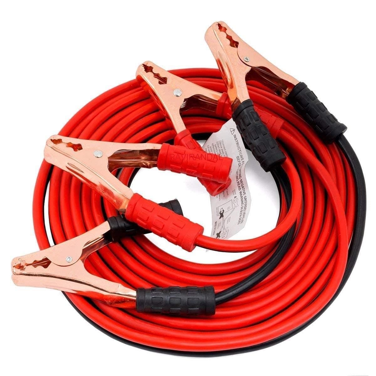 RAVIRANDAL Car Heavy Duty Auto Jumper Cable Battery Booster Wire Clamp with Alligator Wire (7ft,500 AMP) Emergency Car Battery Charging Booster Cables for car Truck Battery Chargers to Start forEngine