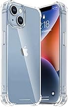 EGOTUDE Shockproof Transparent Hard Back Scratch Resistant Cover Shockproof Case for iPhone 14 / iPhone 13 (Clear) (Polycarbonate)