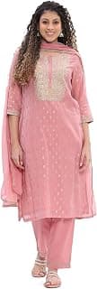 BIBA Women Polyester Embroidered Straight Suit Set