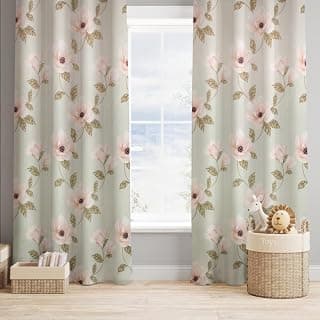 Blackout Door Curtains 7 Feet Long Set of 2 with Tie Back, Parda 7 feet Long, Printed Curtain for Living Room, Bedroom, 80-85% Blackout, Perfect for Home Dcor (7 Feet, Magnolia Mist)