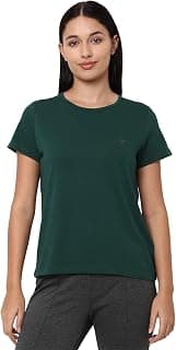 Allen Solly Women’s Solid Round Neck T‑Shirt | Regular Fit | Soft Cotton | Everyday Casual Essential