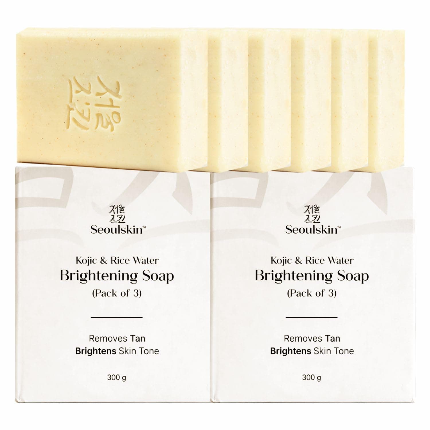 Seoulskin Kojic & Rice Water Brightening Soap (Pack of 6) | For Glowing Skin, Pigmentation, Dark Spots & Tan Removal | Paraben-Free | For Men & Women | All Skin Types