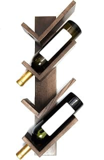 Genuine Decor Wine Rack, Wall-Mounted Wooden Wine Rack – Rustic Sheesham Wood Bottle Holder for Home & Bar – Space-Saving Vertical Wine Storage Shelf
