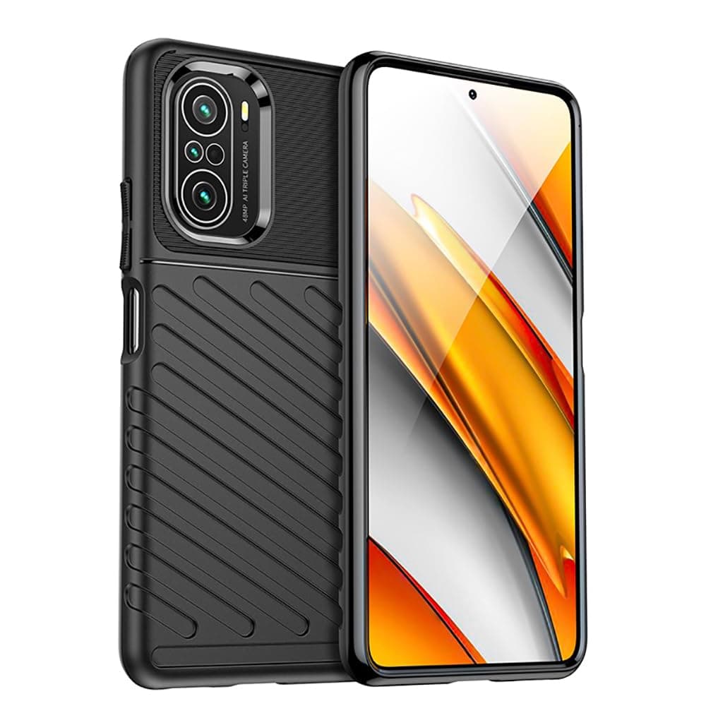 amazon basics Shockproof Mobile Cover for Poco F3 5G / Mi 11X 5G / 11X Pro 5G (360 Degree Protection | Protective Design | Anti-Scratch Tough Slim TPU Case), Black
