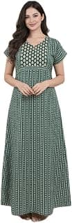 Bahumaan Pure Cotton Nighty for Woman | Floral Gown for Women Nightwear with Pocket | Cotton Nighty for Women Stylish | Perfect for Daily Comfort | Maxi Women