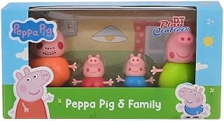 Peppa Pig Family Figurine Set – 4-Piece Playset with Peppa, George, Mummy & Daddy Pig | Ideal Pretend Play Toy for Kids Ages 3+ | Perfect Birthday & Party Gift
