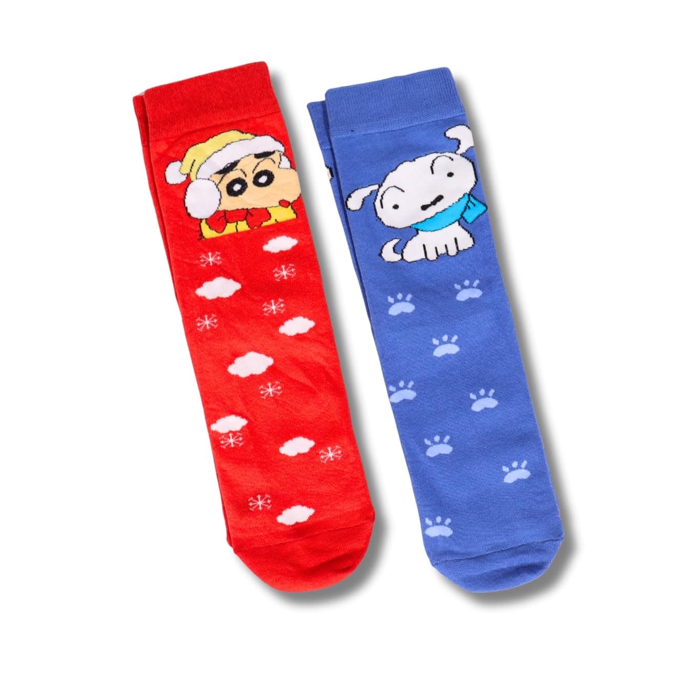 THELA GAADI Shinchan Socks - Pure Cotton Crew Length Printed Funky Cartoon Socks for Men & Women | Odour Free & Beathable | Free Size & Unisex