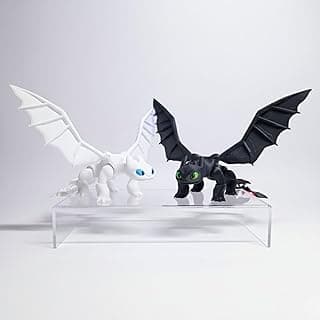 Dragon Toys for Kids, Collectible Toys, Mini Dragon Toy, Dragon Action Figure, mini Figures, Compatible with How to Train Your Dragon Toys, Toothless Dragon, Night Fury (Black-White)