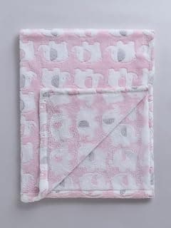 Mee Mee Ultra-Soft Fleece Baby Blanket for Newborns | Gentle, Warm & Breathable All Season Blanket for Baby Sleeping | Perfect for Crib & Stroller | Blue Elephant Print, 70x100 cm