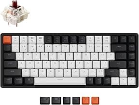 Keychron K2 Version 2 Hot Swap Wireless Gaming Mechanical Keyboard with 84 Keys, US Layout, RGB Light, Aluminum Frame, Double Schottky Cap, Gateron G Pro Mechanical Switch, Wired Wireless Compatible,