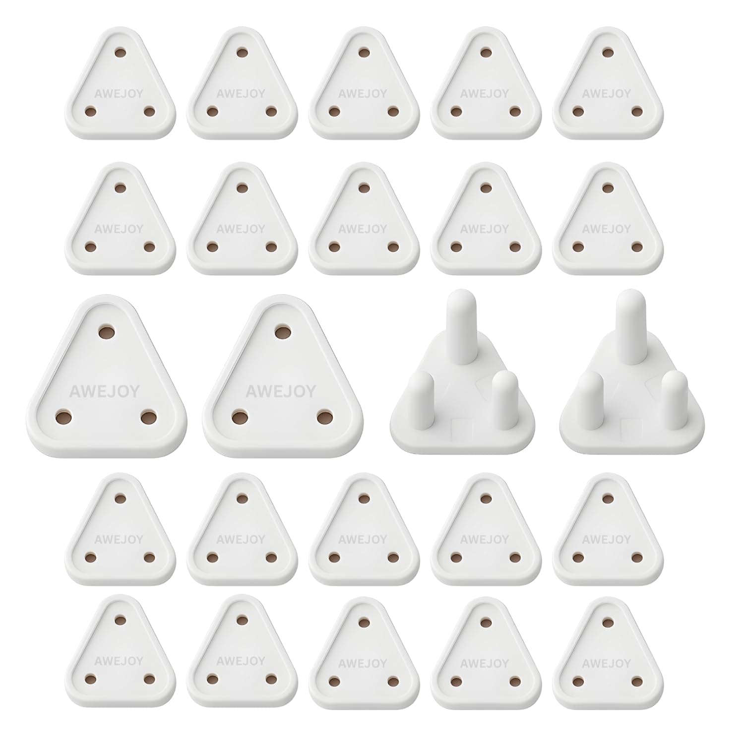 AWEJOY 24 Piece Baby Proof Socket Covers – Electric Socket Protector, Child-Safe Switch Board Dummy Plugs, Baby Safety Guards for Home (White)