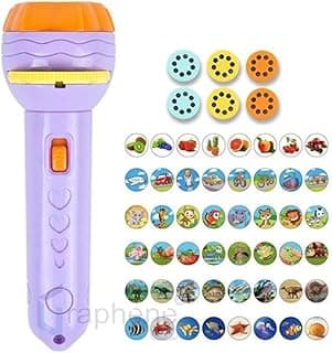 Graphene Bedtime Fun Kids Slide Projector Torch, Premium ABS Materials, Easy-to-Use Interchangeable Slides, Versatile Flashlight for Nighttime Safety, The Perfect Sleep Companion for Children