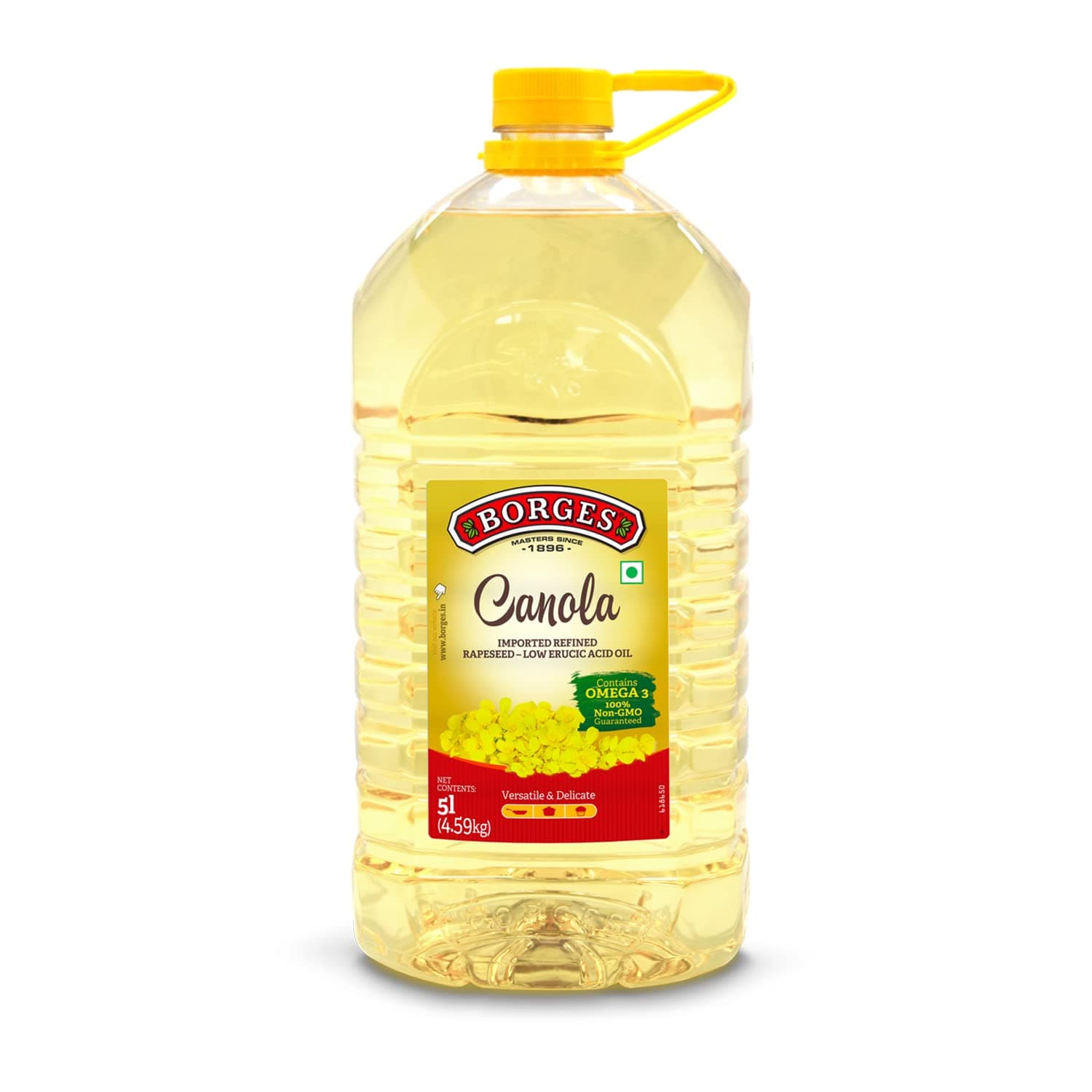 Borges Canola Oil -5L | Source of Omega 3 | 100% Non GMO | Suitable for Deep frying |Delicate flavour