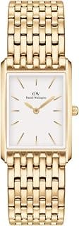 Daniel Wellington Bound Analog Watch for Women with White Rectangle Dial & Gold Stainless Steel Bracelet Band Water Resistant Women's Wrist Watches - DW00100705K