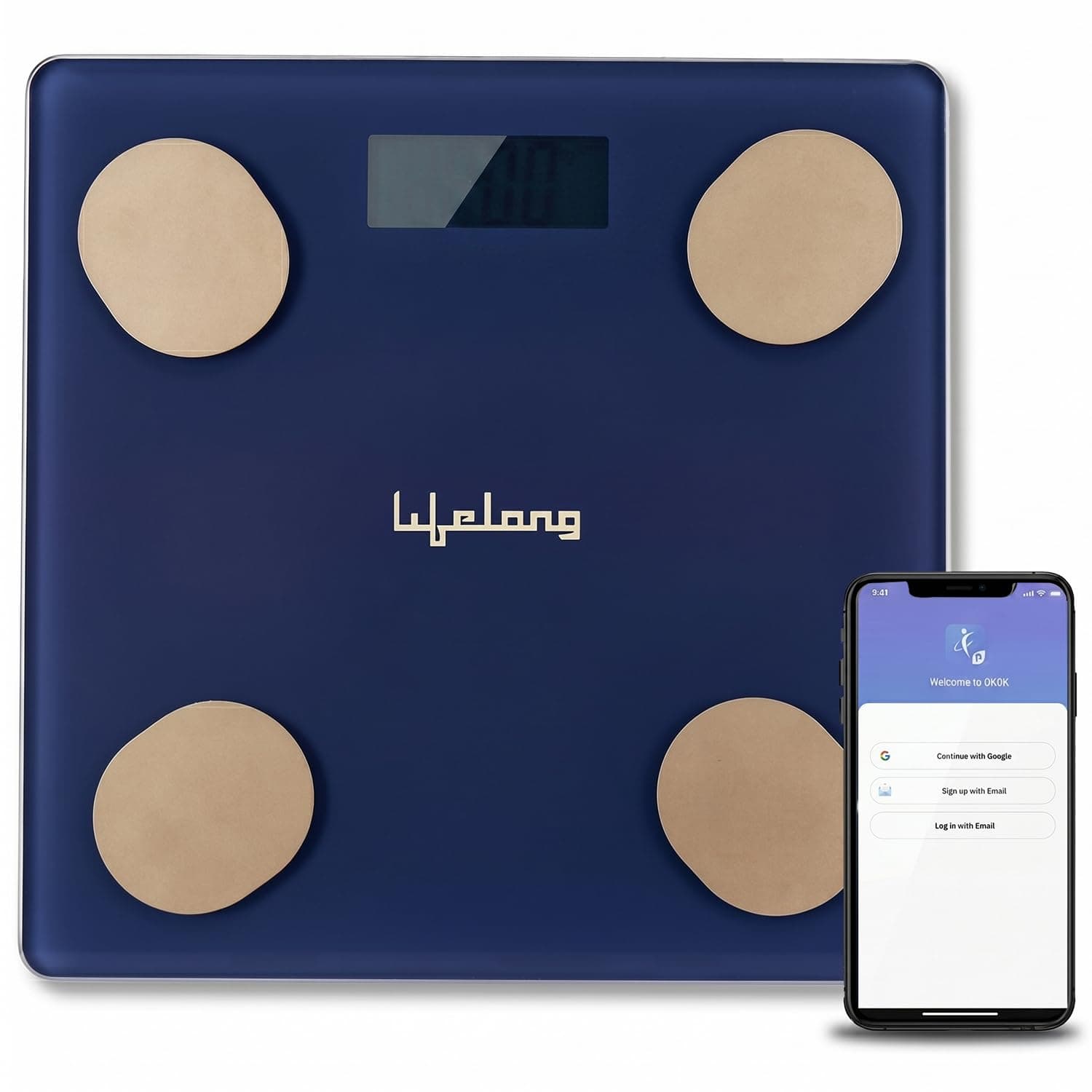 Lifelong Smart Weighing Scale with BMI & 18 Measurement Functions with Lifelong Smart Home App-Bluetooth Sensor Technology | Electronic Weight Machine | Battery Included (LLWS36, Blue)