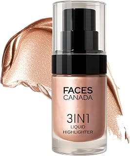 FACES CANADA 3 in 1 Liquid Highlighter – Rose Gold 03, 15ml | Primer | Highlighter | Strobe Serum | Luminous Finish | Lightweight Formula | Hydrating | Long Lasting Glow | Easily Blendable