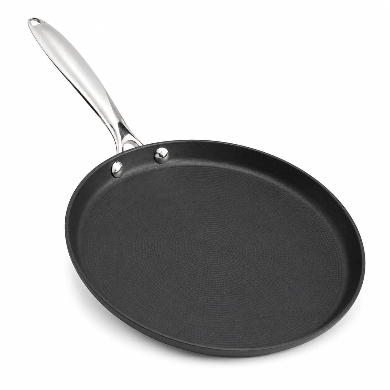Vinod Ferona Lightweight Cast Iron Dosa Tawa - 27 cm | No Seasoning Required | Naturally Stick-Free | Steel Riveted Handle | Metal Spoon Safe | Gas Stove Compatible | PTFE & PFOA Free
