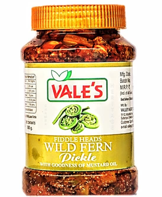 VALE'S Kasrod Fiddle Heads Wild Fern Pickle(Lungri/Lungru Ka Achaar)With Goodness Of Mustard Oil(1 Kg)(Since 1987)