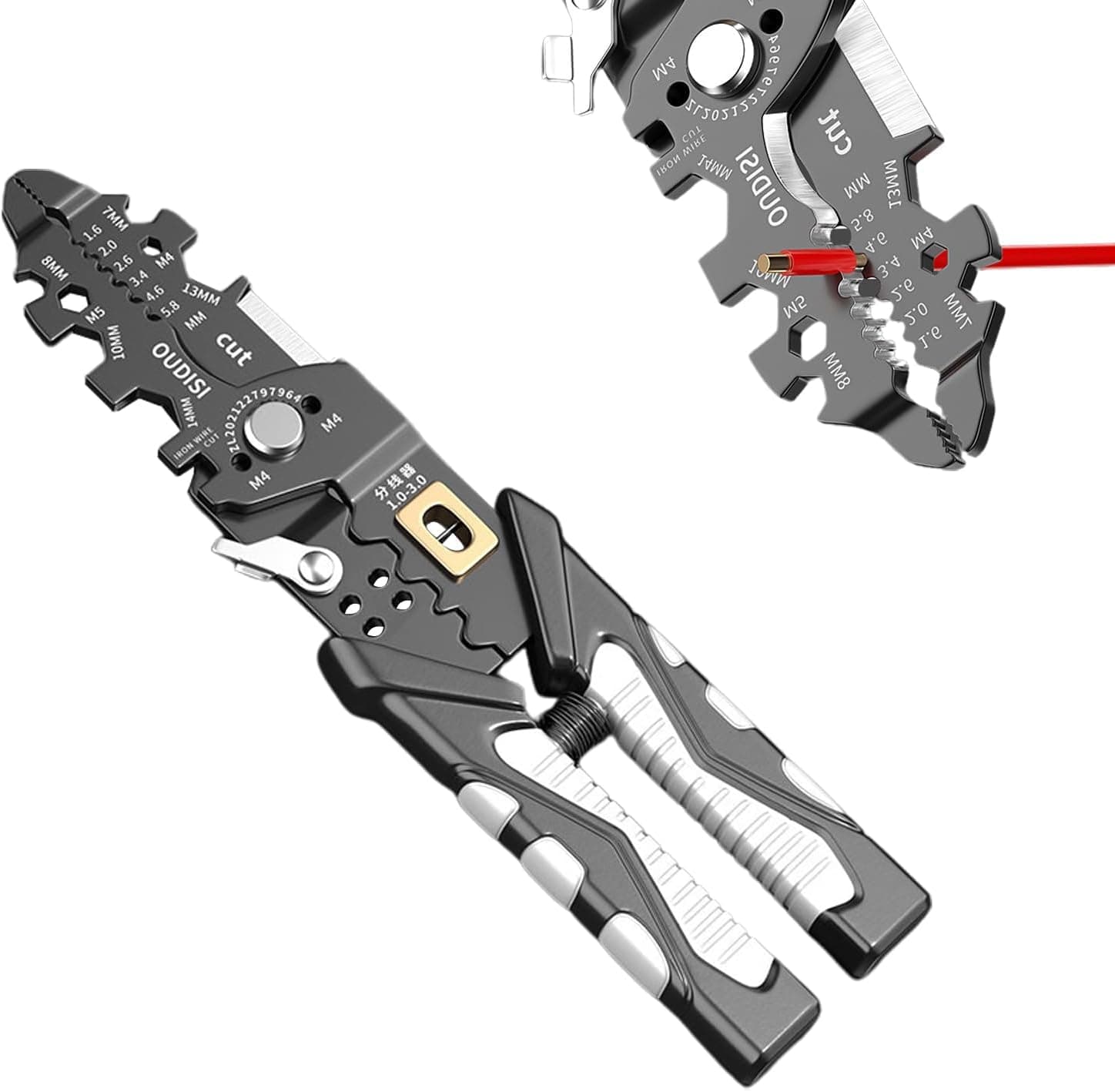 ELMVIA All in 1 Multifunction Stainless Steel Wire Stripper/Wire Crimping Tool, Wire Cutter, Wire Crimper, Cable Stripper, Wiring Tools and Multi-Function Hand Tool (25 IN 1)