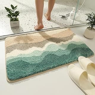 Roseate Wave Super Soft Anti Skid (40x60 cm) Super Absorbent Mats Microfibre 2000 GSM Door Mats for Home/Bathroom/Bedroom/Kitchen/Floor Mat (Pack of 1)