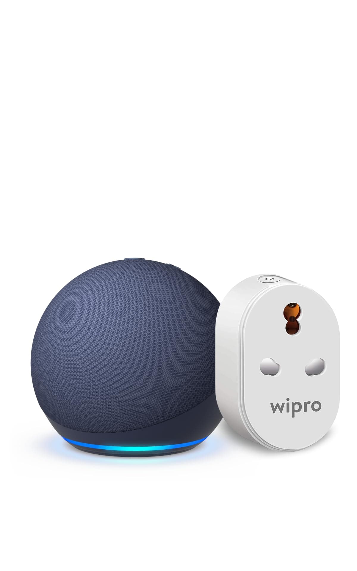 Amazon Echo Dot (5th Gen, Blue) Smart Home Speaker Combo with Wipro 16A Smart Plug | with Bluetooth and Alexa