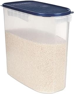 Signoraware Rice Dispenser BPA Free Plastic Multipurpose Container | Dishwasher safe | Airtight & Leakproof | Kitchen & Pantry Storage | Ideal for Atta, Rice & Sugar Storage (ModBlue | 24 Ltr)