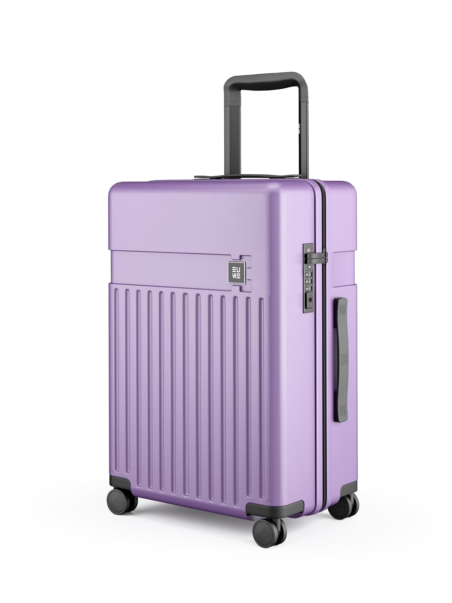 EUME Classic Check-in Trolley Bag Medium Size for Travel 65 Cm Violet Ash | Polycarbonate (PC) 8 Hinomoto Wheels Suitcase | Travel Bags for Luggage Trolley
