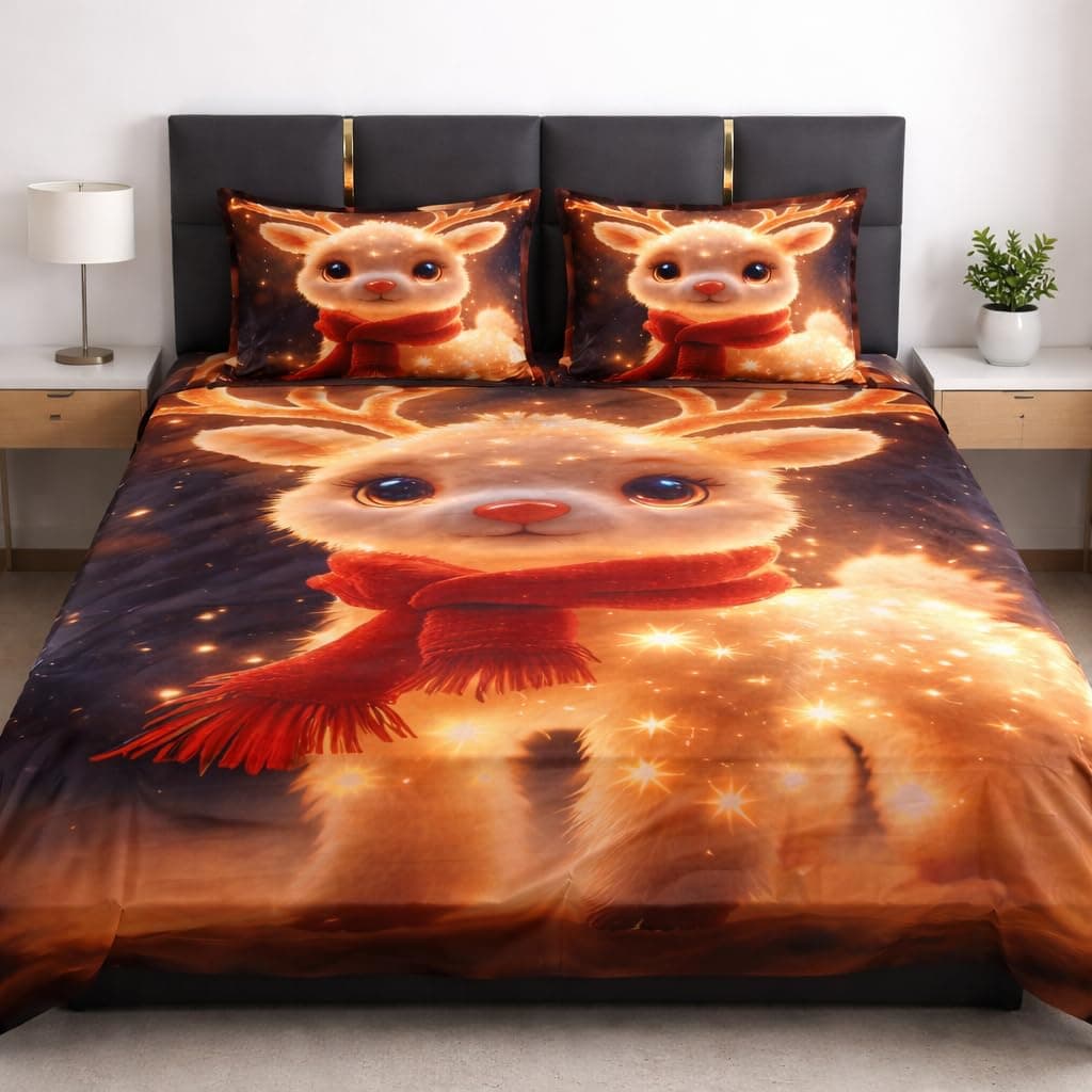 Loomweft Bedsheets for Bedroom 7D Premim King Size Heavy Quality | 108x108 inches, With 2 Pillow Covers, Machine Washable, Fade Resistant Colors, Skin Friendly, Quick Dry Fabric, Wrinkle Free