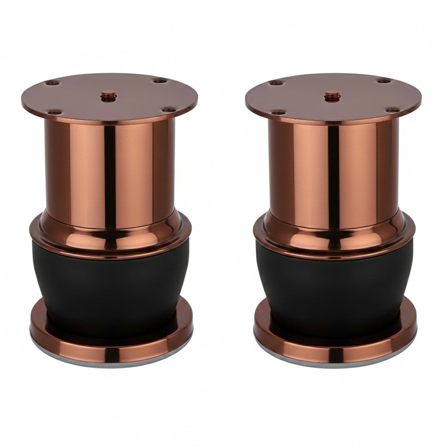 JAGGER JAG410 4" INCH SS Steel Furniture Support Leg for Sofa, Bed, Cabinet, Wardrobe & Table | SS Strong & Durable Cabinet Support Leg | Easy Fit, Long-Lasting (2, Rose Gold/Black)