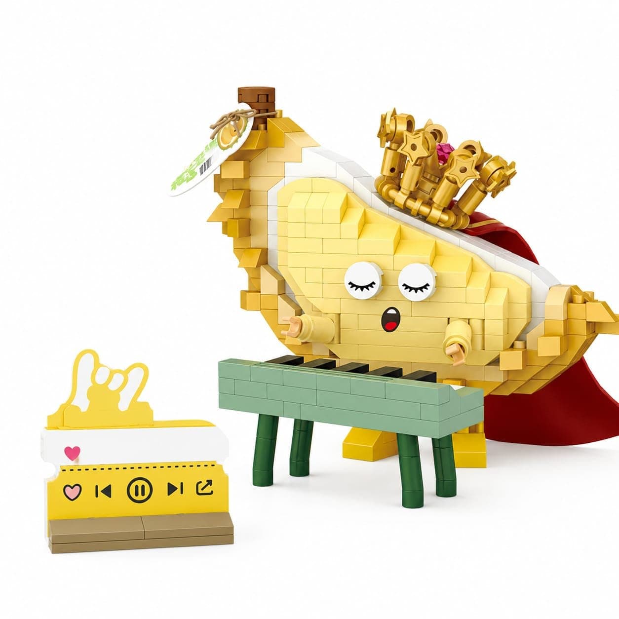 SKY LINE OCEAN Durian Keyboardist Building Blocks Set 410+ Pcs | Fruit Party Music Series | Cute Musical Character Model | Creative Display Toy for Kids & Collectors | 5 Year Structural Warranty
