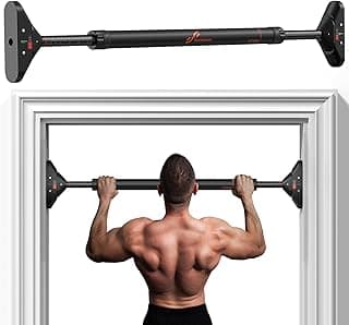 Sportneer Pull Up Bar: Strength Training Chin up Bar without Screws - Adjustable 75-94cm Width Locking Mechanism Pull-up Bar for Doorway - Max Load 440lbs for Home Gym Upper Body Workout, Non-slip