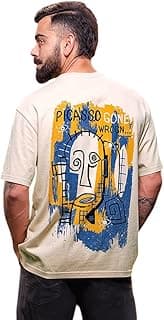 WROGN Men's Pure Cotton T-Shirt | Artistic Print | Oversized Fit