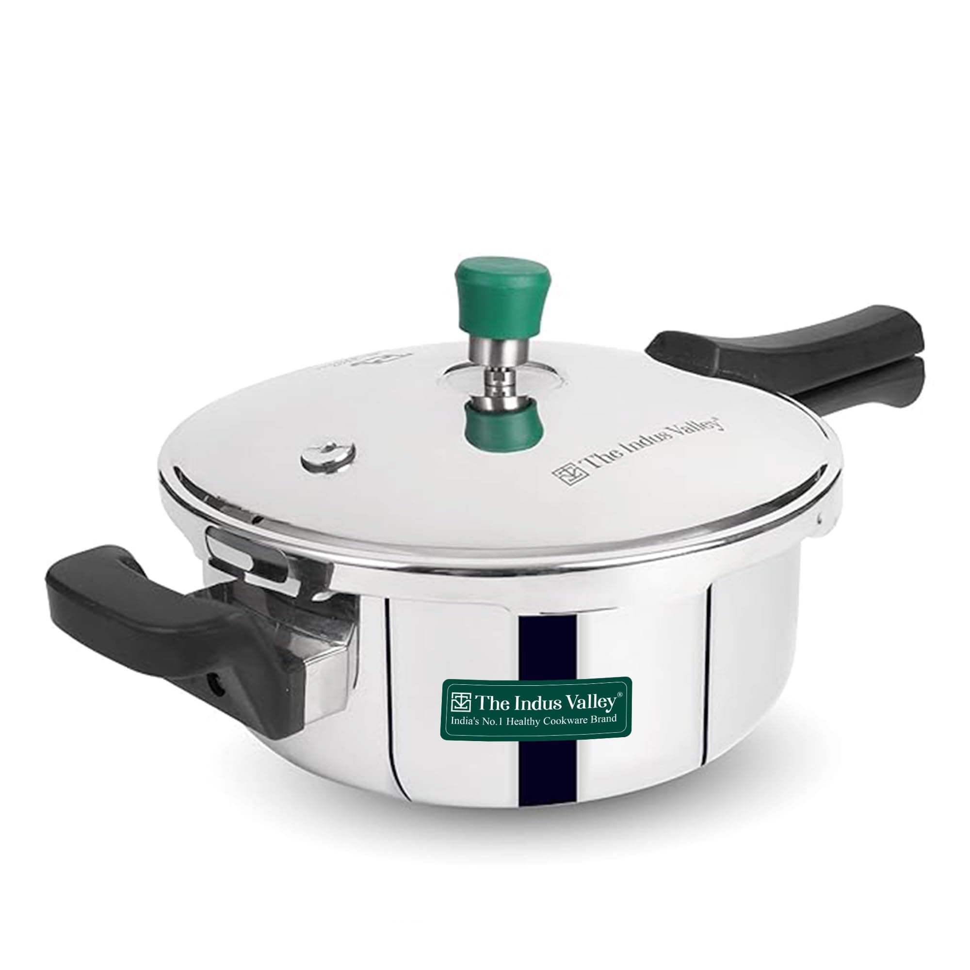 The Indus Valley Triply Stainless Steel 3.5 litres Pressure Cooker/Pressure Pan - Outer Lid | Also Use As Deep Fry Pan | Induction Friendly | ISI-Certified |3-Layer Body| 5 Years Warranty