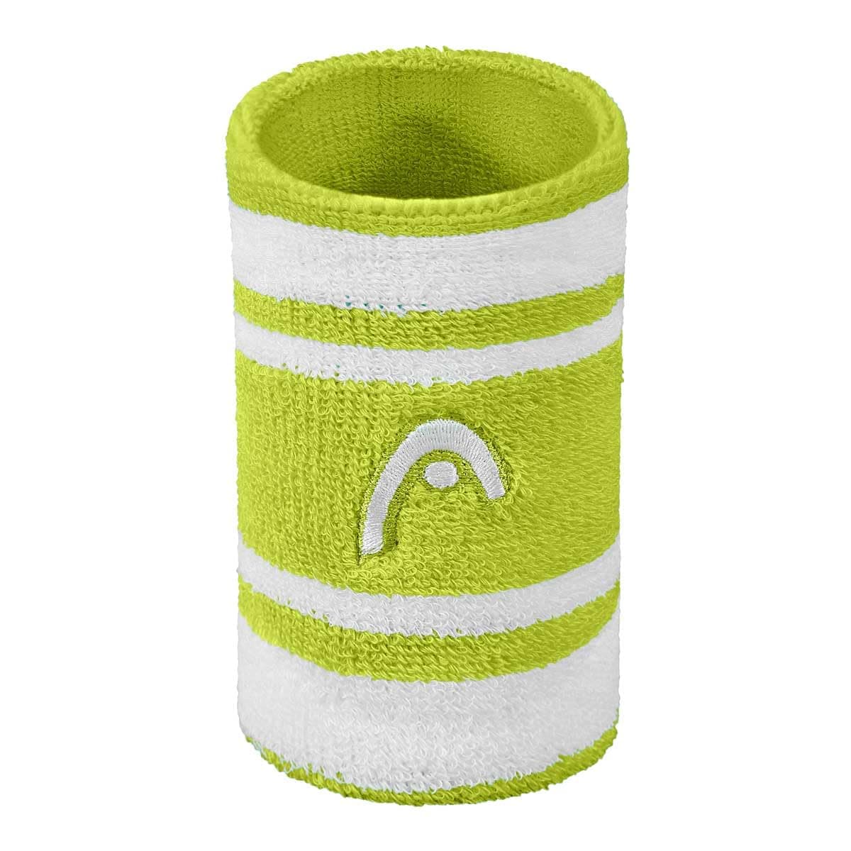 HEAD Striper Wristband | Color: Green/White | Size: 5" | Material: Cotton | for Men & Women | Moisture-Wicking Properties | Dry and Comfortable | Secure and Snug fit | Flexible