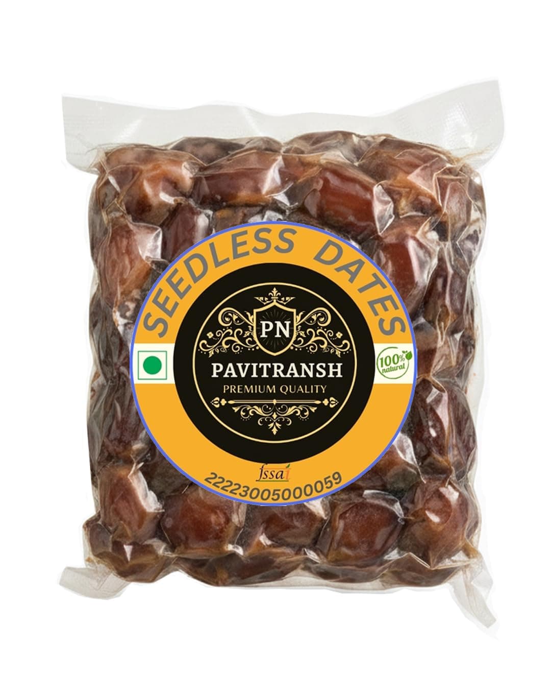 PAVITRANSH Seedless Dates, Arabian Khajoor Without Seeds, 100% Natural Sweet Dates, 500g (1 kg (Pack of 500gm x 2))