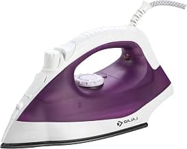 Bajaj MX 16 1400-Watt Steam Iron | Non-Sitck Coated Sole Plate | Variable Steam Output | Steam Burst | Vertical Ironing | 360 Degrees Swivel Cord | 2-Yr Warranty ?Purple?, 1400 watts, Stainless Steel