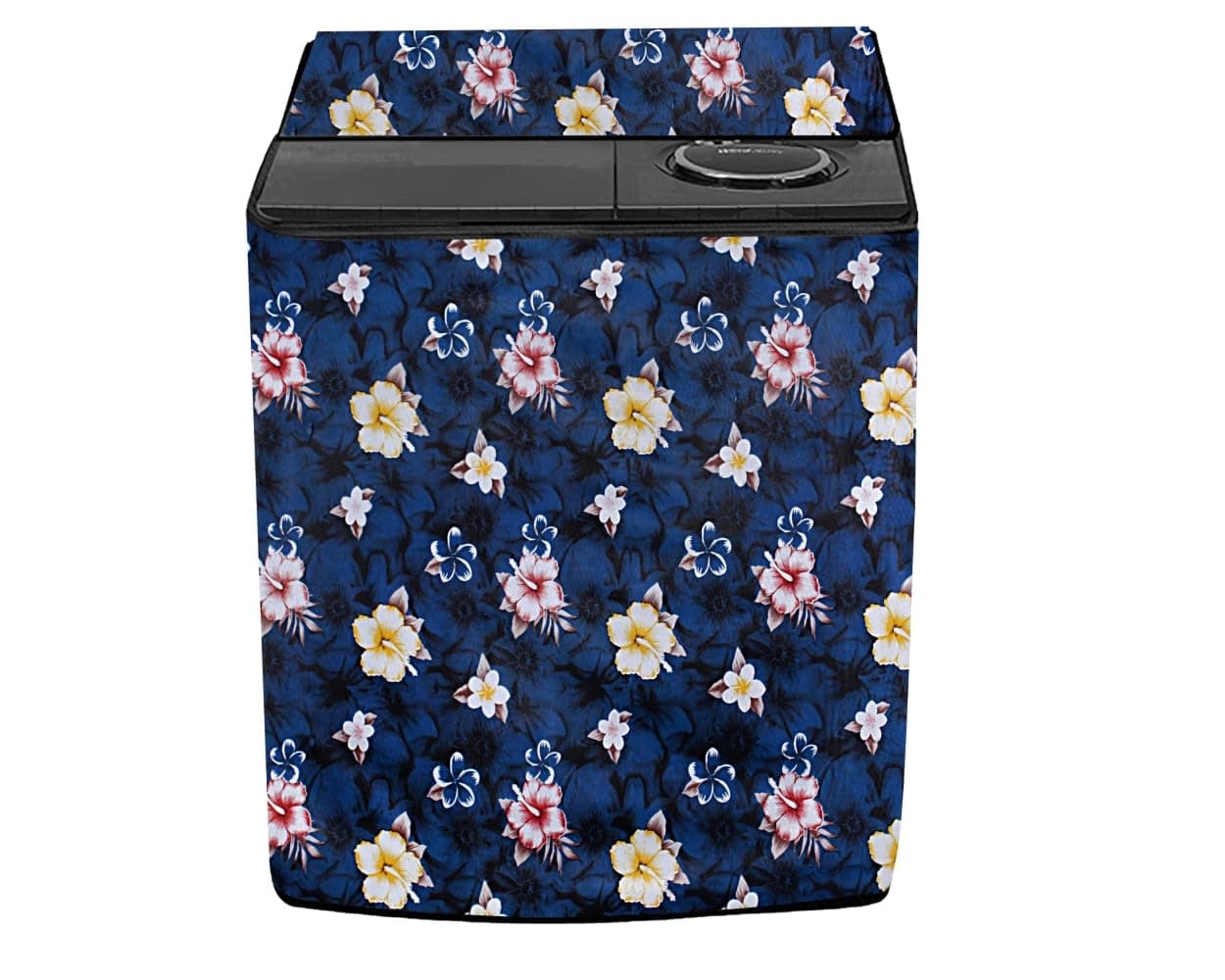 Stylista Washing Machine Cover Compatible for GODREJ 8KG Semi-Automatic Top Loading WS Edge Pro 800 PS, Floral Pattern Blue